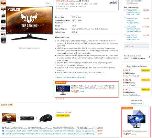 Amazon sponsored display ads example